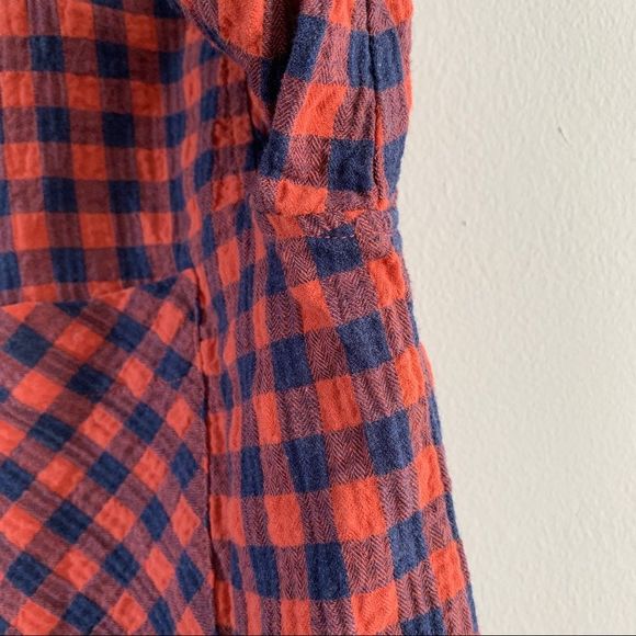 Xirena Plaid Button Down Top Long Sleeve Red Blue Cotton Collared Shirt Size XS - Picture 7 of 9